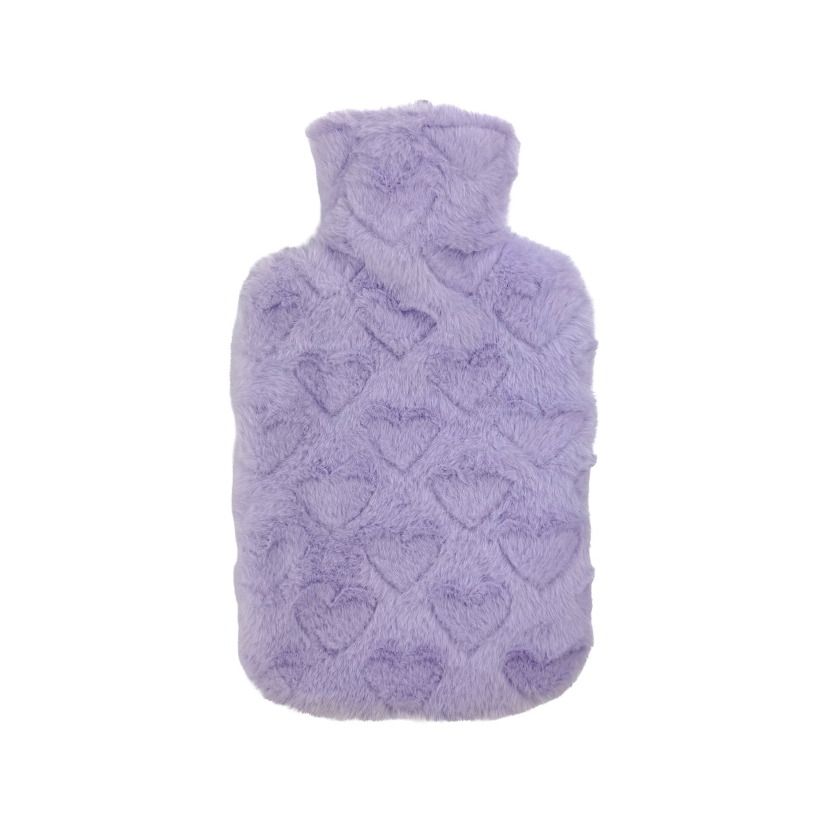 Hot Water Bottle & Cover - Lilac Hearts Plush - The Grain Shop