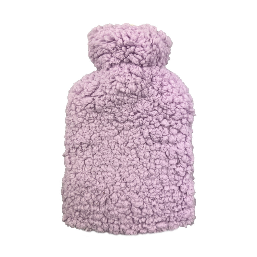 Hot Water Bottle 700mL & Cover - Lilac Sherpa - The Grain Shop