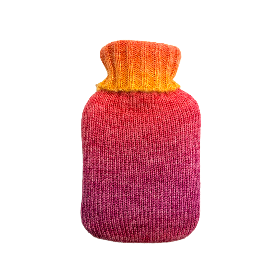 Hot Water Bottle 700mL & Cover - Sunset Gradient Knit - The Grain Shop