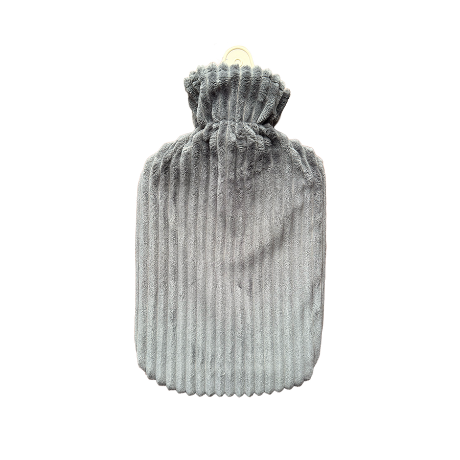 Hot Water Bottle & Cover - Charcoal Rib - The Grain Shop