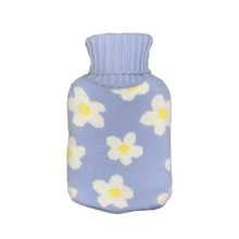 Hot Water Bottle 700ml & Cover - Blue Daisy - The Grain Shop