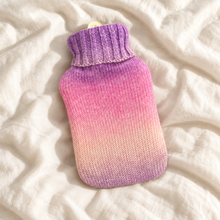 Hot Water Bottle with Cover - Pink Purple Gradient Knit 700mL